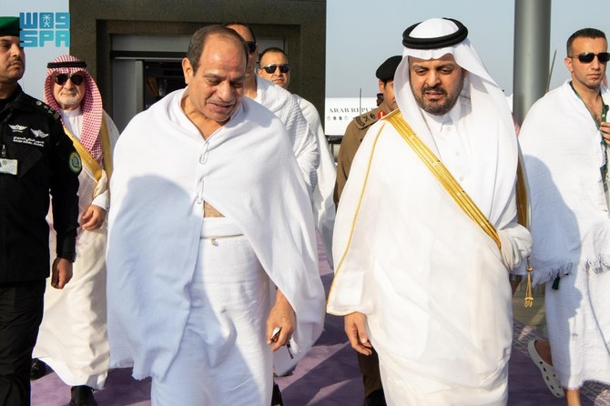 Egyptian President Abdel Fattah El-Sisi arrives in Jeddah on Friday to perform Hajj. (SPA)