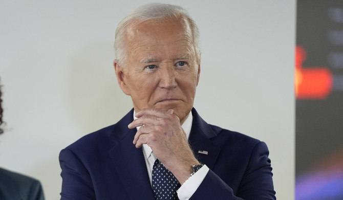 President Joe Biden listens during a visit to the D.C. Emergency Operations Center, Tuesday, July 2, 2024, in Washington. (AP)