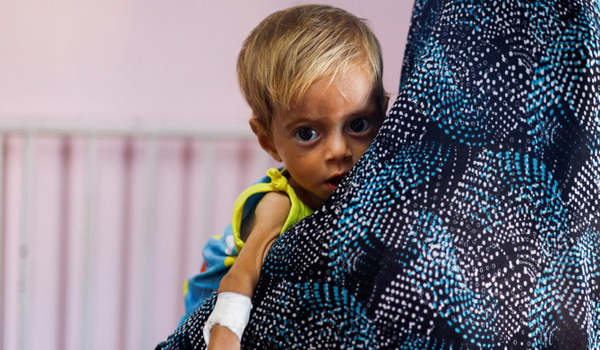 A child looks on at Nasser hospital in Khan Younis, in the southern Gaza Strip, July 8, 2024. (REUTERS)
