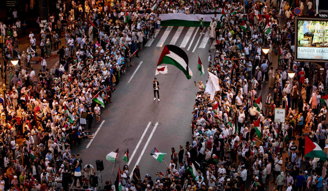 Moroccans march in pro-Palestinian rally