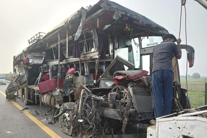 A Double-decker Bus Collides With A Milk Truck In Northern India ...