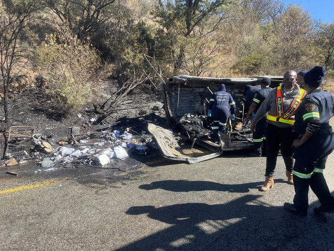 12 schoolchildren and their driver are killed when their minibus crashes in South Africa