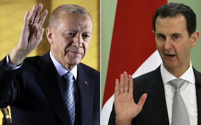 Turkiye’s President Recep Tayyip Erdogan in Ankara on May 29, 2023, Syria’s President Bashar Assad in Damascus on July 16, 2023.