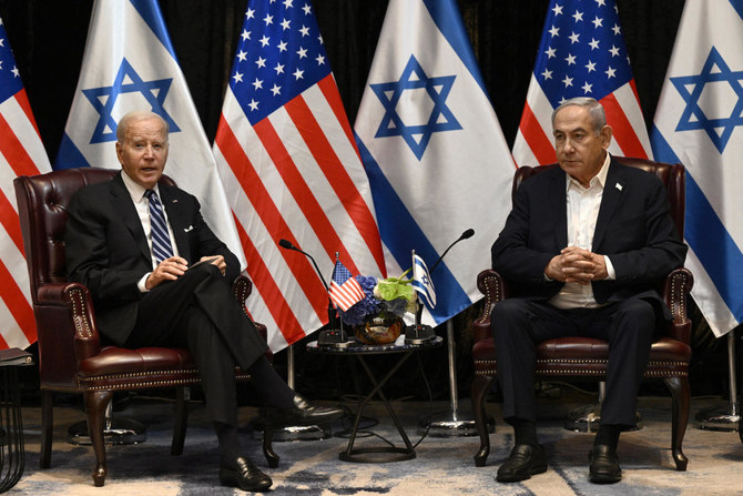 The Israeli and US governments have tentatively scheduled a meeting between Biden and Netanyahu on Monday. (File/AFP)