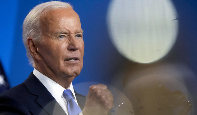 President Joe Biden speaks at a news conference on the final day of the NATO summit in Washington, July 11, 2024. (AP)