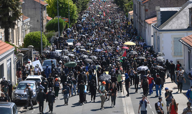 French police clash with water demonstrators after port blockade