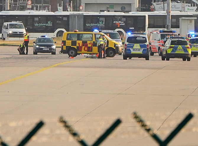 Frankfurt airport open again after climate activists block runway