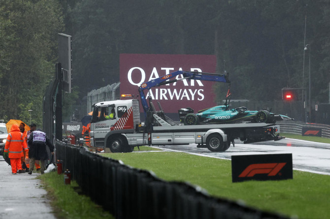 Verstappen fastest in final practice for Belgian GP, while Stroll crashes as rain keeps cars in garages