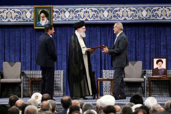 Iran’s Khamenei formally grants Pezeshkian presidential powers