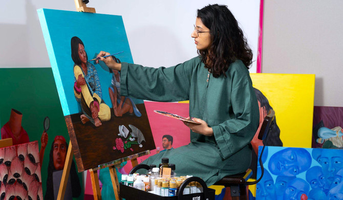 Pakistani artist’s vivid, surrealist portrayals of Arab, South Asian cultures