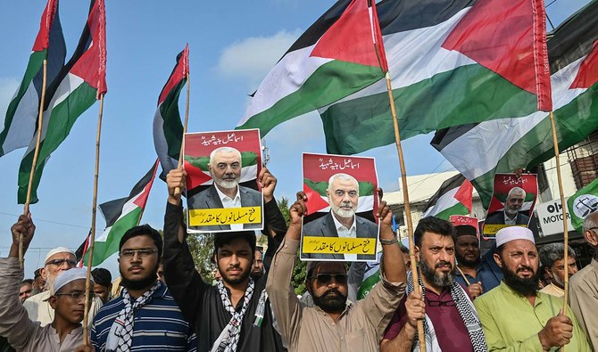 As Pakistan condemns Hamas leader’s assassination in Iran, thousands attend funeral prayers in absentia 