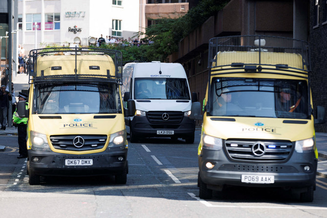 A prison van believed to be transporting Axel Rudakubana departs Liverpool City Magistrates Court in Liverpool.