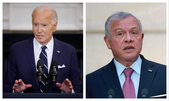 US President Joe Biden and Jordan’s King Abdullah. (File/AFP)