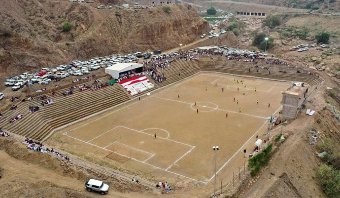 Stadium carved into Jazan mountain professes locals’ love for football