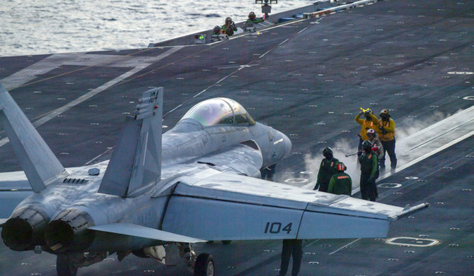 US sends ship-based Navy fighter jets to a base in the Middle East to help protect Israel