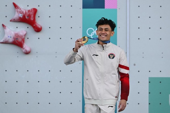 Indonesians delight at first speed climbing Olympic gold