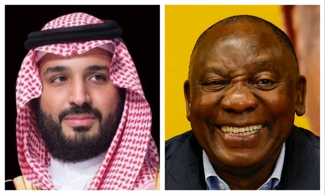 Saudi Crown Prince Mohammed bin Salman called the South African President Cyril Ramaphosa on Monday. (File/SPA/AFP)