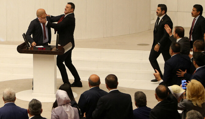 Turkish MPs brawl during debate on jailed opposition lawmaker