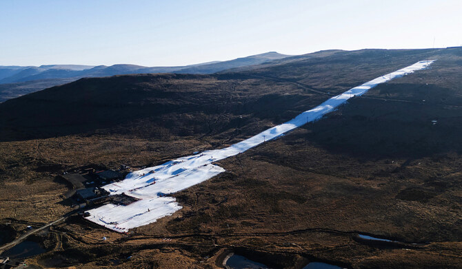 A general view of the Afriski slope in the Maluti Mountains of the Southern African Kingdom of Lesotho on August 6, 2024. (AFP)