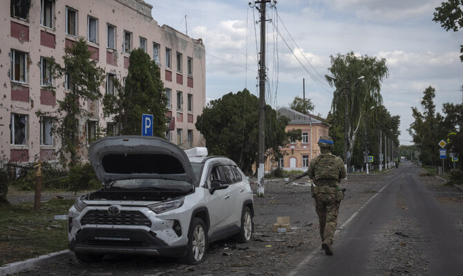 Ukrainian president says push into Russia’s Kursk region is to create a buffer zone there