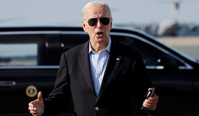 US President Joe Biden reacts as he disembarks Air Force One at Joint Base Andrews, Maryland, US August 18, 2024. (REUTERS)