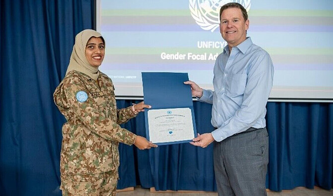 Pakistan Army major becomes first UN peacekeeper in Cyprus to win gender advocacy award