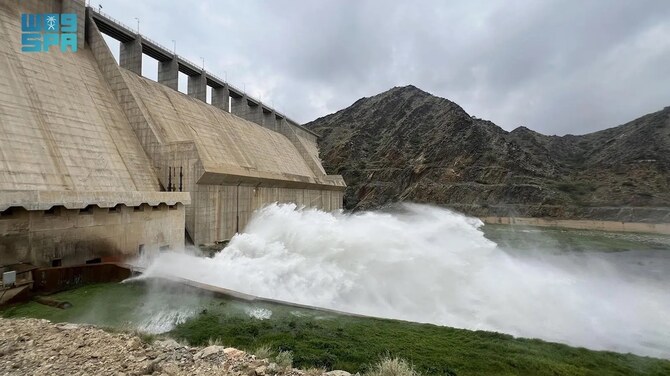 Saudi Arabia’s Baysh Dam opens gates to accommodate heavy rainfall