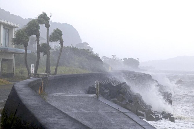 Thousands told to evacuate as ‘extremely strong’ typhoon nears Japan