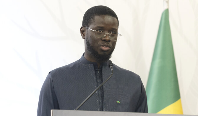 Senegal's President Bassirou Diomaye Faye attends a press conference in Dakar, Senegal, Thursday, Aug. 29, 2024. (AP)