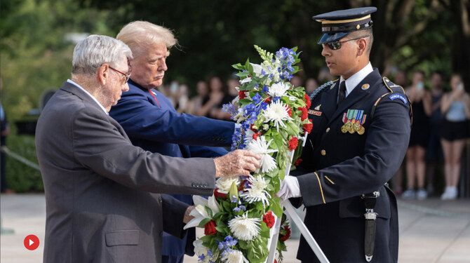 Trump ‘disrespected sacred ground’ at US military cemetery, VP Harris says