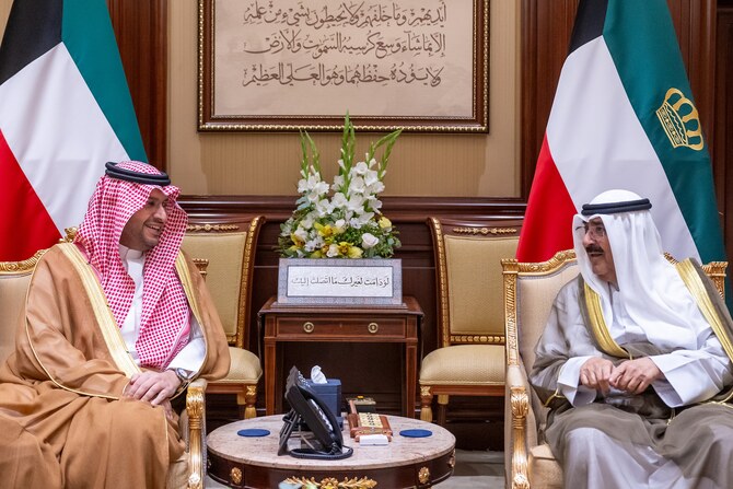 Emir of Kuwait Sheikh Meshal Al-Ahmad Al-Sabah receives Saudi Minister of State Prince Turki bin Mohammed bin Fahd bin Abdulaziz