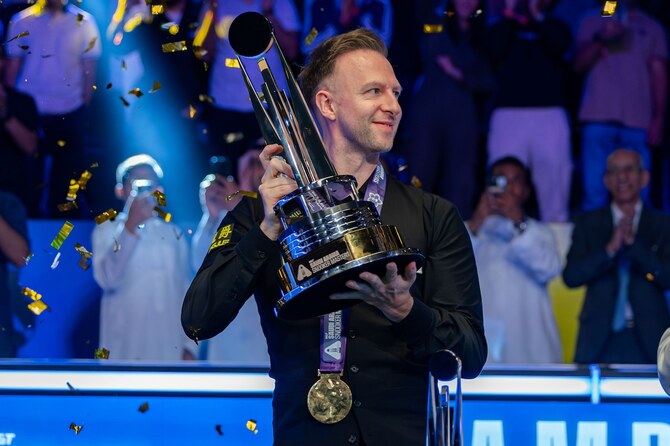 Judd Trump wins Saudi Arabia Snooker Masters final in dramatic final-ball decider