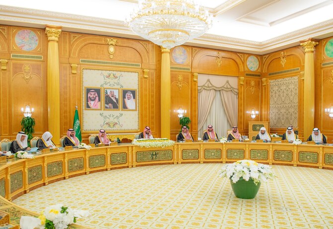 Saudi Crown Prince Mohammed bin Salman chairs the Cabinet meeting on Tuesday. (SPA)