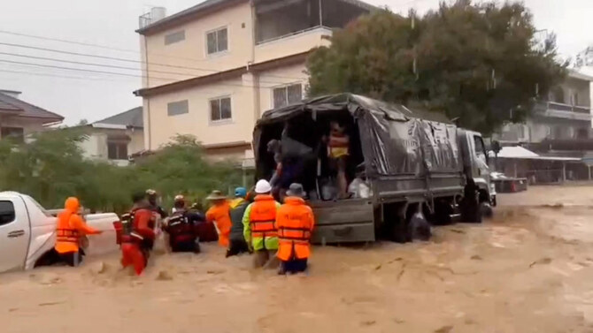 At least two dead, hundreds stranded in Thailand as floods hit north