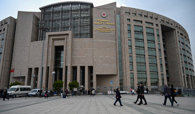 A view of the court house in Istanbul on April 7, 2022. (AFP)