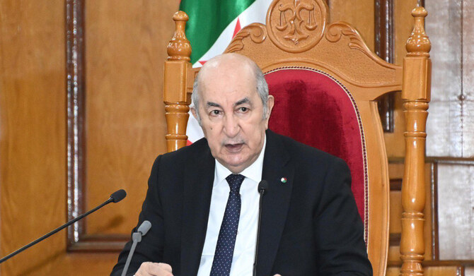 Algerian President Abdelmadjid Tebboune. (Twitter @AlgPresidency)