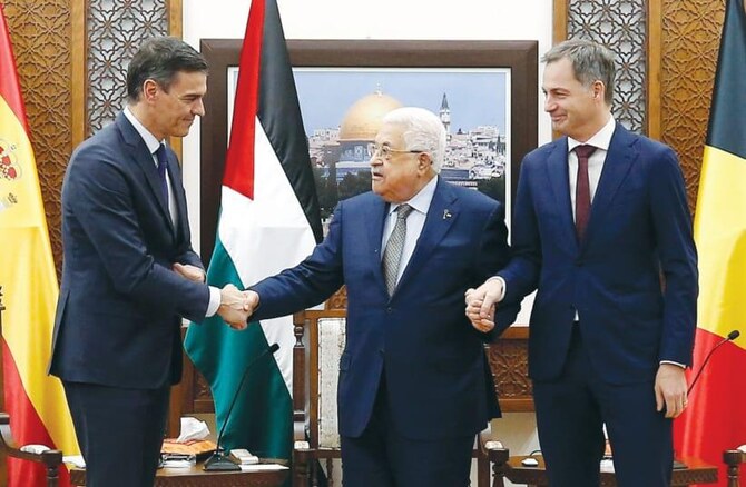 Palestinian president in Madrid to thank Spain for support