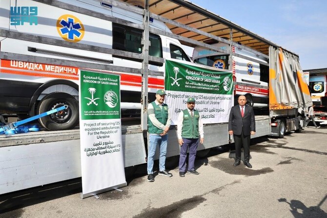 KSrelief delivers 25 ambulances to Ukrainian Health Ministry