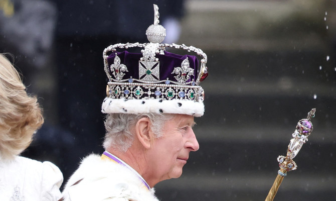 Britain's King Charles walks after his coronation ceremony at Westminster Abbey, in London, Britain May 6, 2023. (REUTERS)