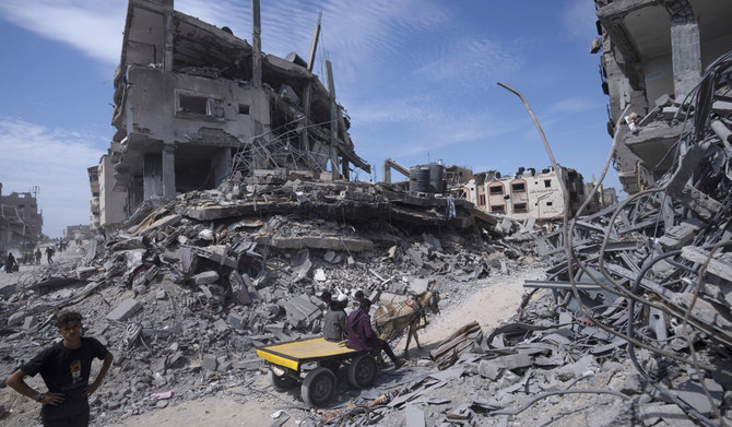Palestinians find their home city unrecognizable in Khan Younis, southern Gaza Strip. (AP)