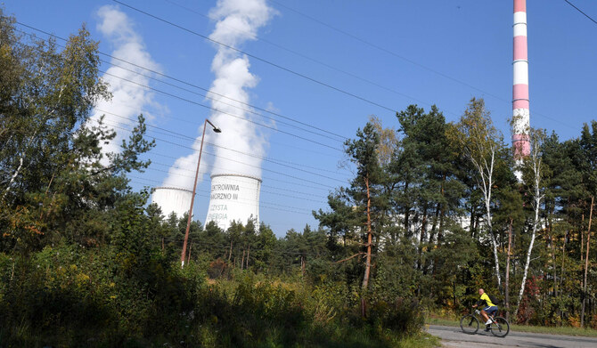 Smoke rises over a power plant on October 12, 2018 in Jaworzno, in Poland's southern mining region of Silesia. (AFP)