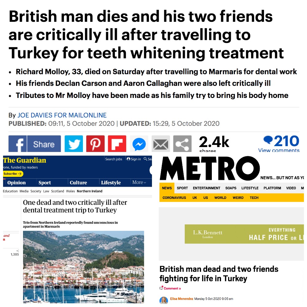 British Man Dies Two Others Critically Ill During Visit To Turkey To Get Dental Whitening Treatment Arab News