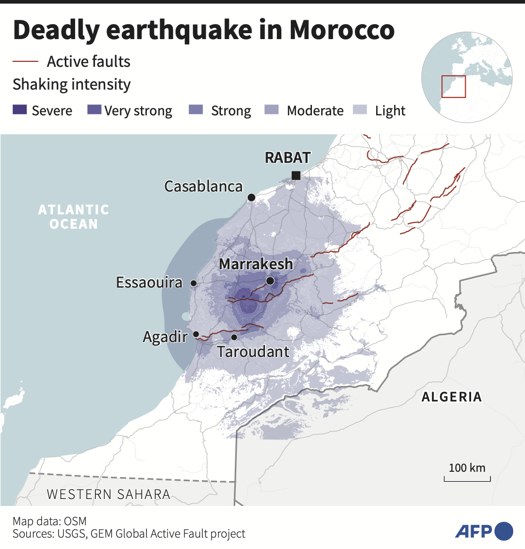 Graphic Morocco Quake Map 0 